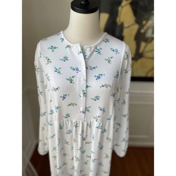 Vintage 80s Norm Thompson Long Sleeve Day Play Cottagecore Dress M - Picture 3 of 5